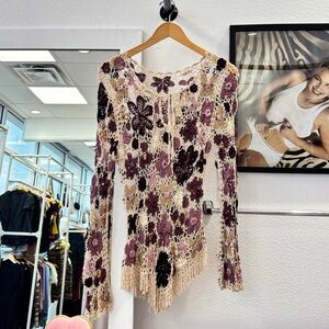 Crochet Floral Knit Top